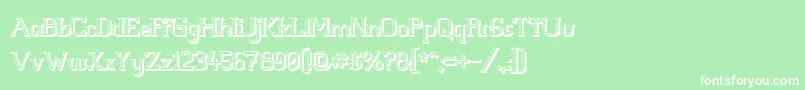 フォントWhitelinefever3D100 – 緑の背景に白い文字