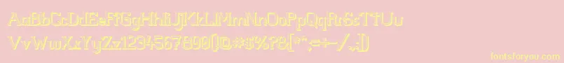 Whitelinefever3D100-Schriftart – Gelbe Schriften auf rosa Hintergrund