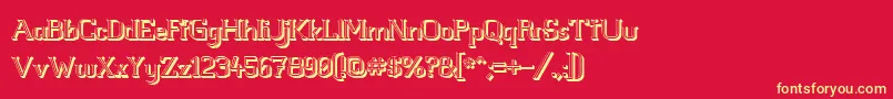 Whitelinefever3D100 Font – Yellow Fonts on Red Background