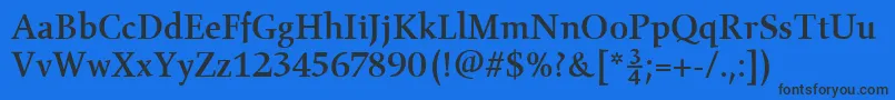 フォントGilgameshMediumPlain – 黒い文字の青い背景