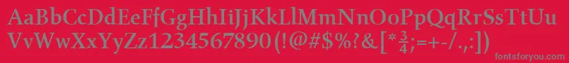 GilgameshMediumPlain Font – Gray Fonts on Red Background
