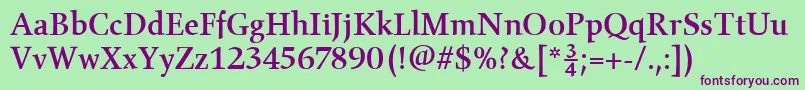 GilgameshMediumPlain Font – Purple Fonts on Green Background