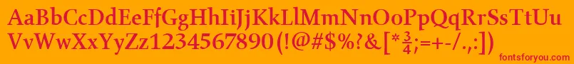 GilgameshMediumPlain Font – Red Fonts on Orange Background