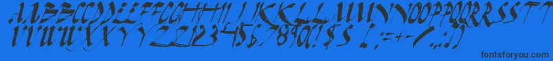 DarkHorseItalic Font – Black Fonts on Blue Background