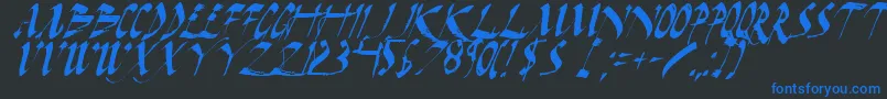 DarkHorseItalic Font – Blue Fonts on Black Background