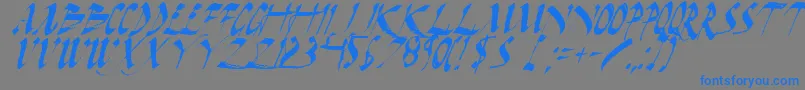 DarkHorseItalic Font – Blue Fonts on Gray Background
