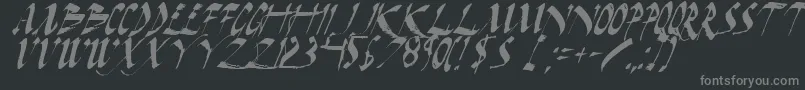 DarkHorseItalic-Schriftart – Graue Schriften auf schwarzem Hintergrund