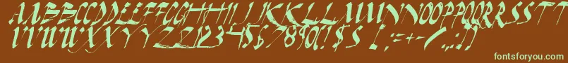 Шрифт DarkHorseItalic – зелёные шрифты на коричневом фоне