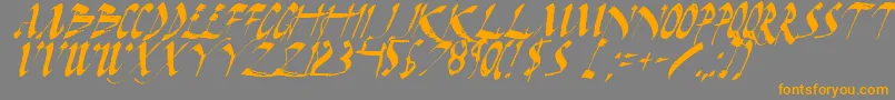 Шрифт DarkHorseItalic – оранжевые шрифты на сером фоне