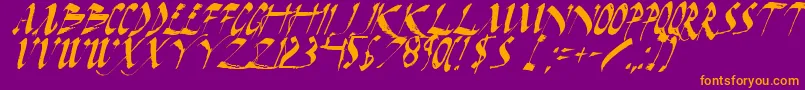 DarkHorseItalic Font – Orange Fonts on Purple Background