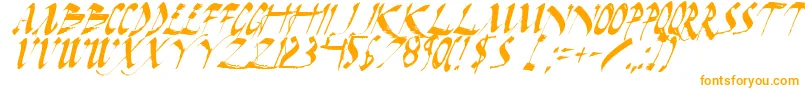 フォントDarkHorseItalic – 白い背景にオレンジのフォント