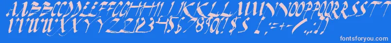 Fonte DarkHorseItalic – fontes rosa em um fundo azul