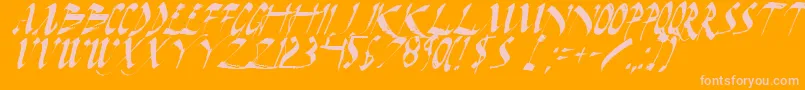 Czcionka DarkHorseItalic – różowe czcionki na pomarańczowym tle