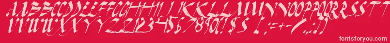 Шрифт DarkHorseItalic – розовые шрифты на красном фоне