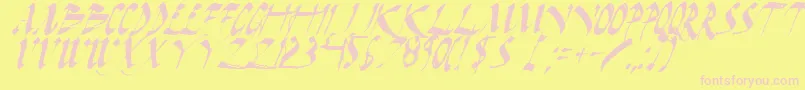 DarkHorseItalic-Schriftart – Rosa Schriften auf gelbem Hintergrund