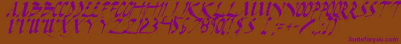 DarkHorseItalic Font – Purple Fonts on Brown Background