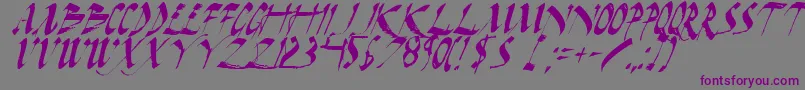 DarkHorseItalic-fontti – violetit fontit harmaalla taustalla