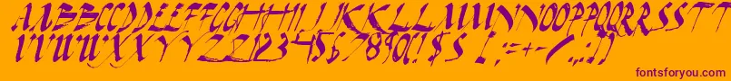 DarkHorseItalic Font – Purple Fonts on Orange Background