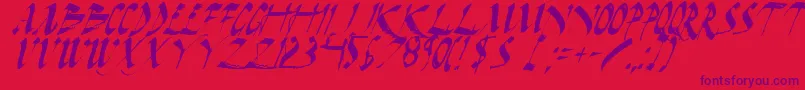 Police DarkHorseItalic – polices violettes sur fond rouge