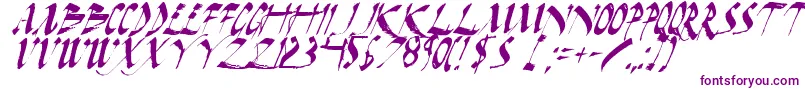 Police DarkHorseItalic – polices violettes sur fond blanc