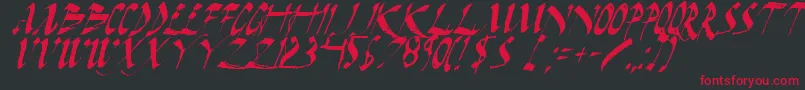 DarkHorseItalic Font – Red Fonts on Black Background