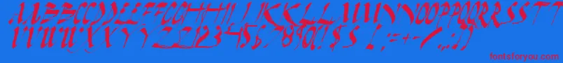 DarkHorseItalic-fontti – punaiset fontit sinisellä taustalla