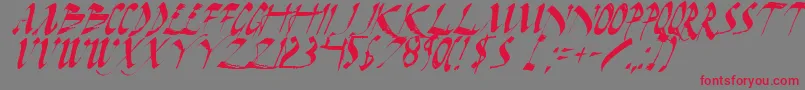 DarkHorseItalic Font – Red Fonts on Gray Background