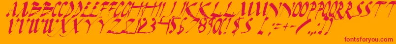 DarkHorseItalic Font – Red Fonts on Orange Background