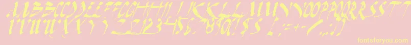 DarkHorseItalic Font – Yellow Fonts on Pink Background