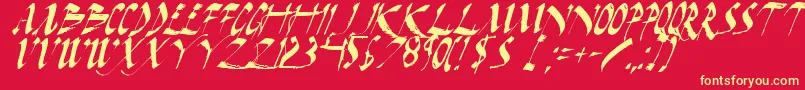 Шрифт DarkHorseItalic – жёлтые шрифты на красном фоне