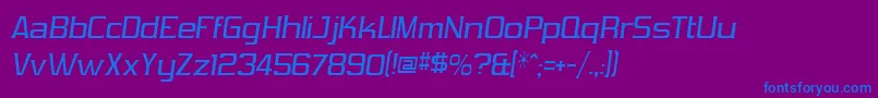 VibrocentricItalic Font – Blue Fonts on Purple Background