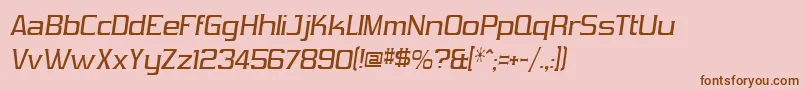 Police VibrocentricItalic – polices brunes sur fond rose
