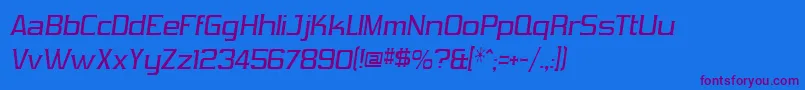 Fonte VibrocentricItalic – fontes roxas em um fundo azul