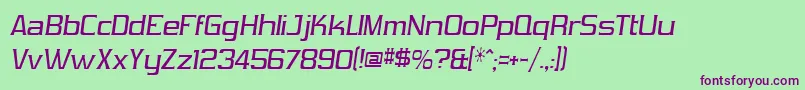 Шрифт VibrocentricItalic – фиолетовые шрифты на зелёном фоне