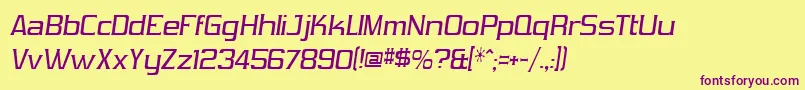 VibrocentricItalic Font – Purple Fonts on Yellow Background