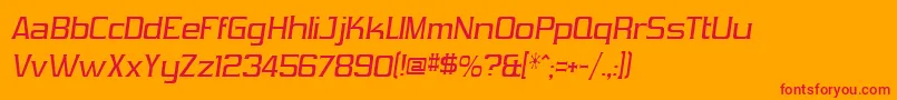 フォントVibrocentricItalic – オレンジの背景に赤い文字