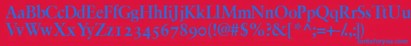 GaramondretrospectiveossskBold Font – Blue Fonts on Red Background