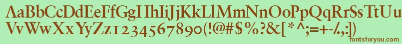 GaramondretrospectiveossskBold Font – Brown Fonts on Green Background