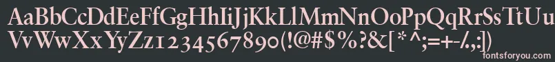 フォントGaramondretrospectiveossskBold – 黒い背景にピンクのフォント