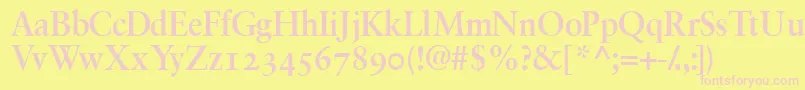 GaramondretrospectiveossskBold Font – Pink Fonts on Yellow Background