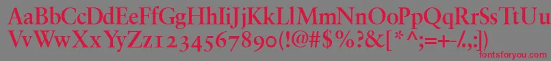 GaramondretrospectiveossskBold Font – Red Fonts on Gray Background