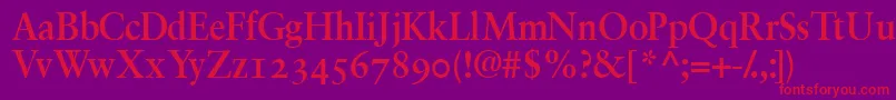 GaramondretrospectiveossskBold Font – Red Fonts on Purple Background