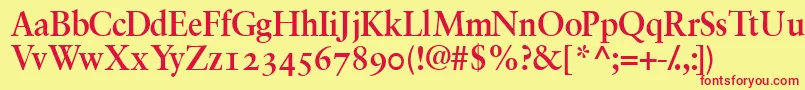 GaramondretrospectiveossskBold Font – Red Fonts on Yellow Background