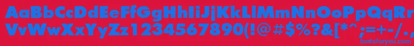 フォントFuturisxcttNormal – 赤い背景に青い文字