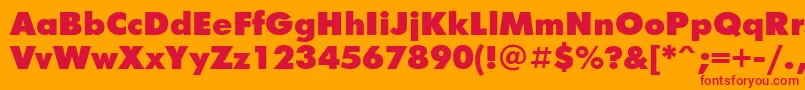 FuturisxcttNormal Font – Red Fonts on Orange Background