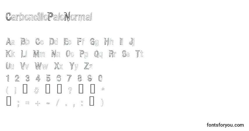 CarboncilloPaloNormalフォント–アルファベット、数字、特殊文字