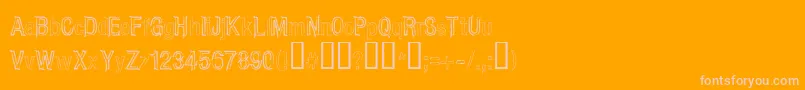 Weitere Informationen zur CarboncilloPaloNormal-Schriftart CarboncilloPaloNormal-Schriftart – Rosa Schriften auf orangefarbenem Hintergrund