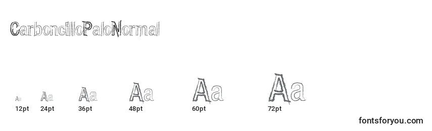 CarboncilloPaloNormal Font Sizes