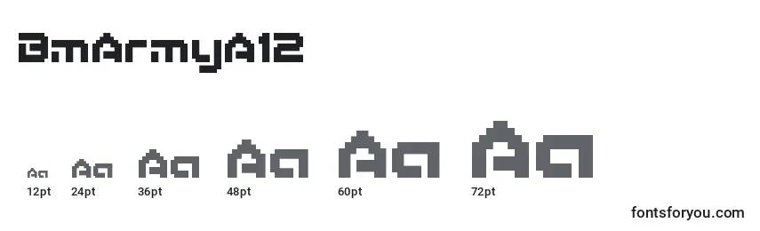 BmArmyA12 Font Sizes