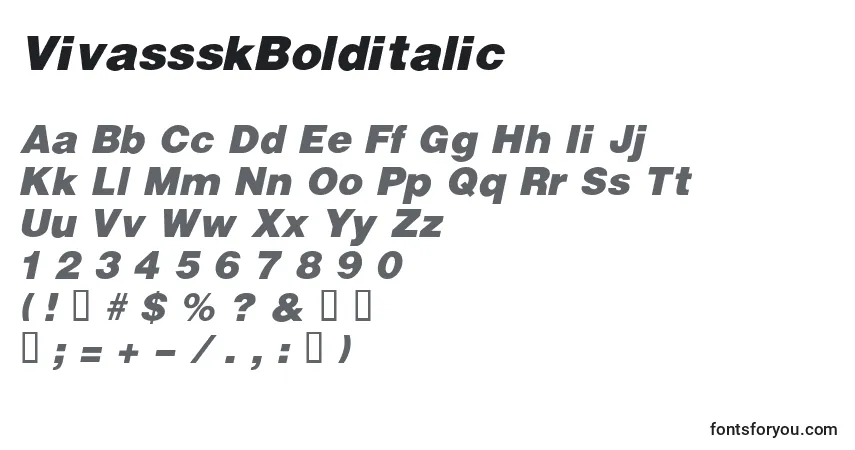 Schriftart VivassskBolditalic – Alphabet, Zahlen, spezielle Symbole